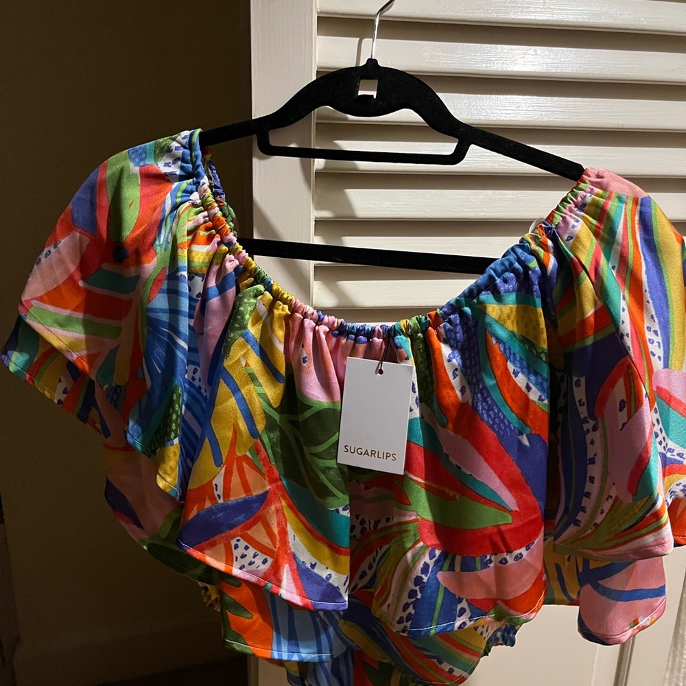 NWT Sugarlips Colorful Versatile Off-Shoulder Blouse - Picture 2 of 5